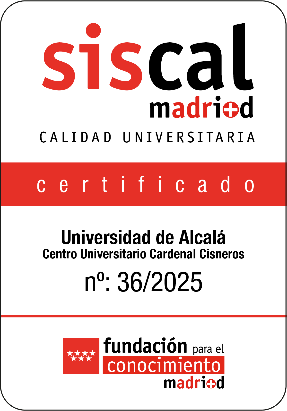 Certificado SISCAL CUCC